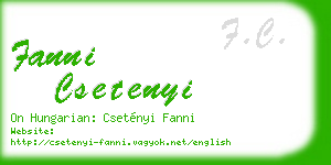 fanni csetenyi business card